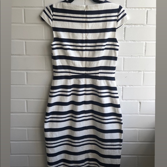 J. Crew Suiting striped short-sleeve midi dress - Picture 2 of 5